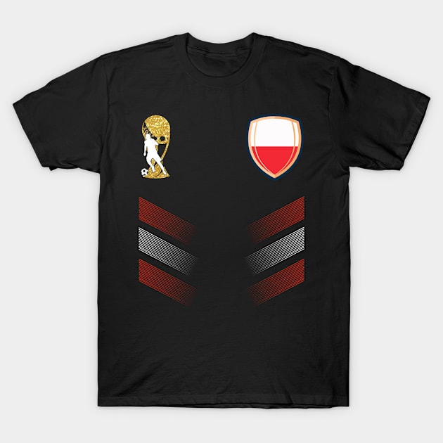 Poland Soccer Fans Jersey Polish Flag Football Lovers T-Shirt by TeeBlade